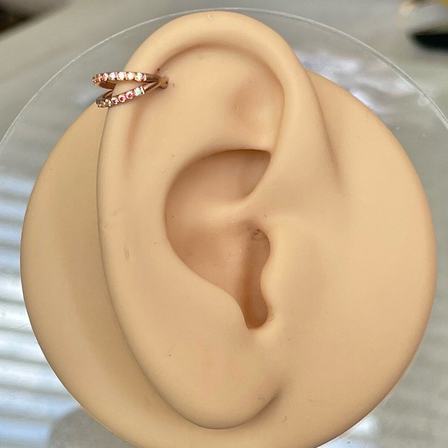 Titanium Rose Gold Aurora Helix Piercing (16G | 8mm or 10mm | Titanium | Rose Gold, Gold, or Silver)