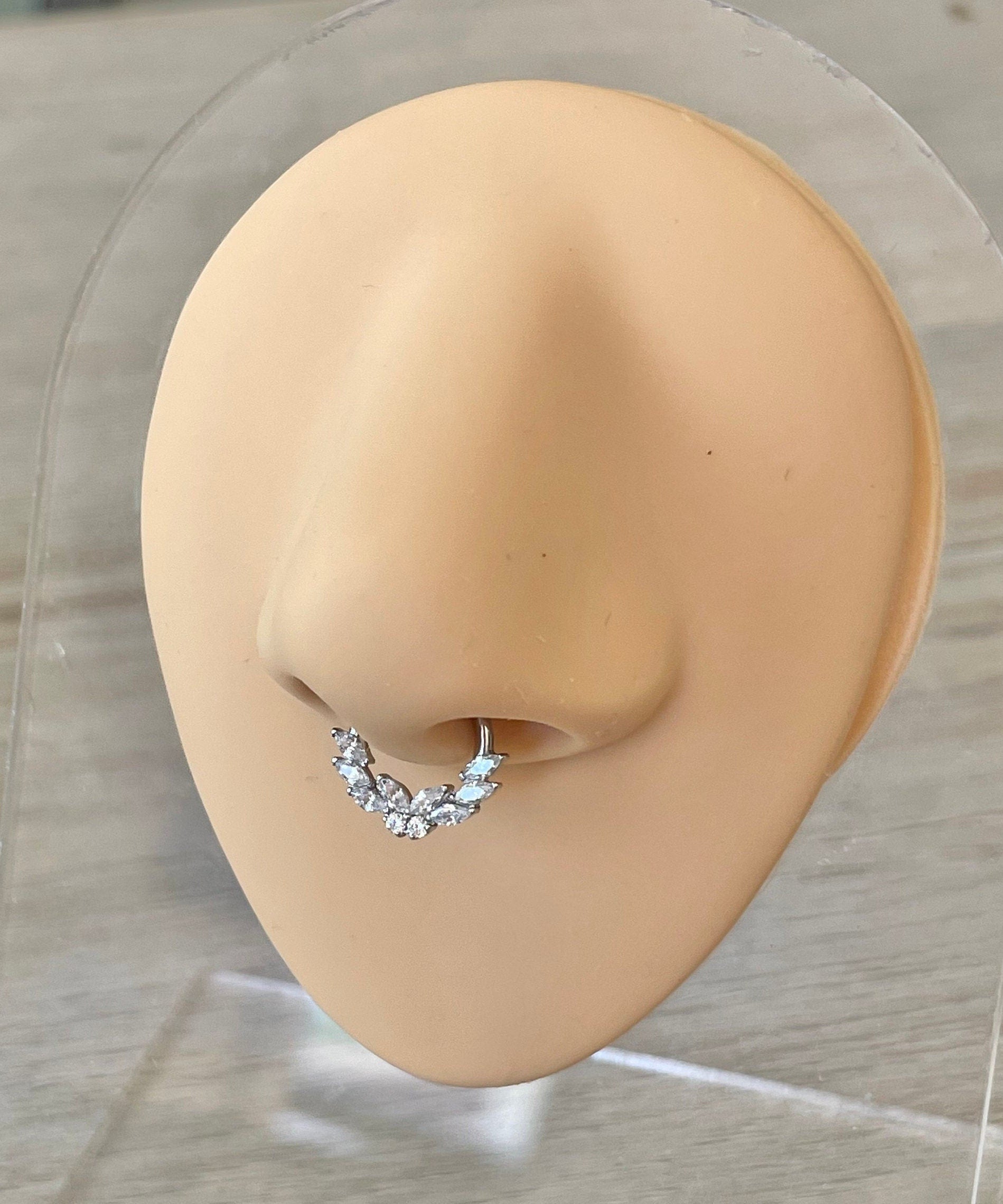 Silver Butterfly Septum Piercing (16G | 8mm or 10mm | Surgical Steel | Gold or Silver)