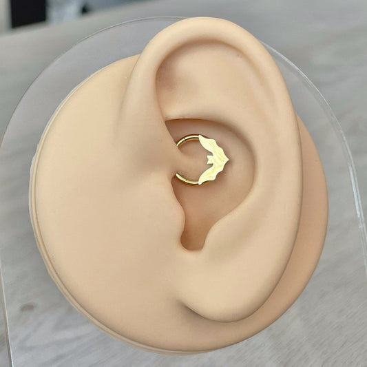 Gold Bat Daith Earring (16G | 8mm or 10mm | Surgical Steel | Gold, Silver or Black |