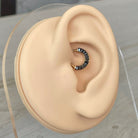 Titanium Gold & Black Daith Earring (16G | 8mm or 10mm | Titanium | Multiple Color Options)