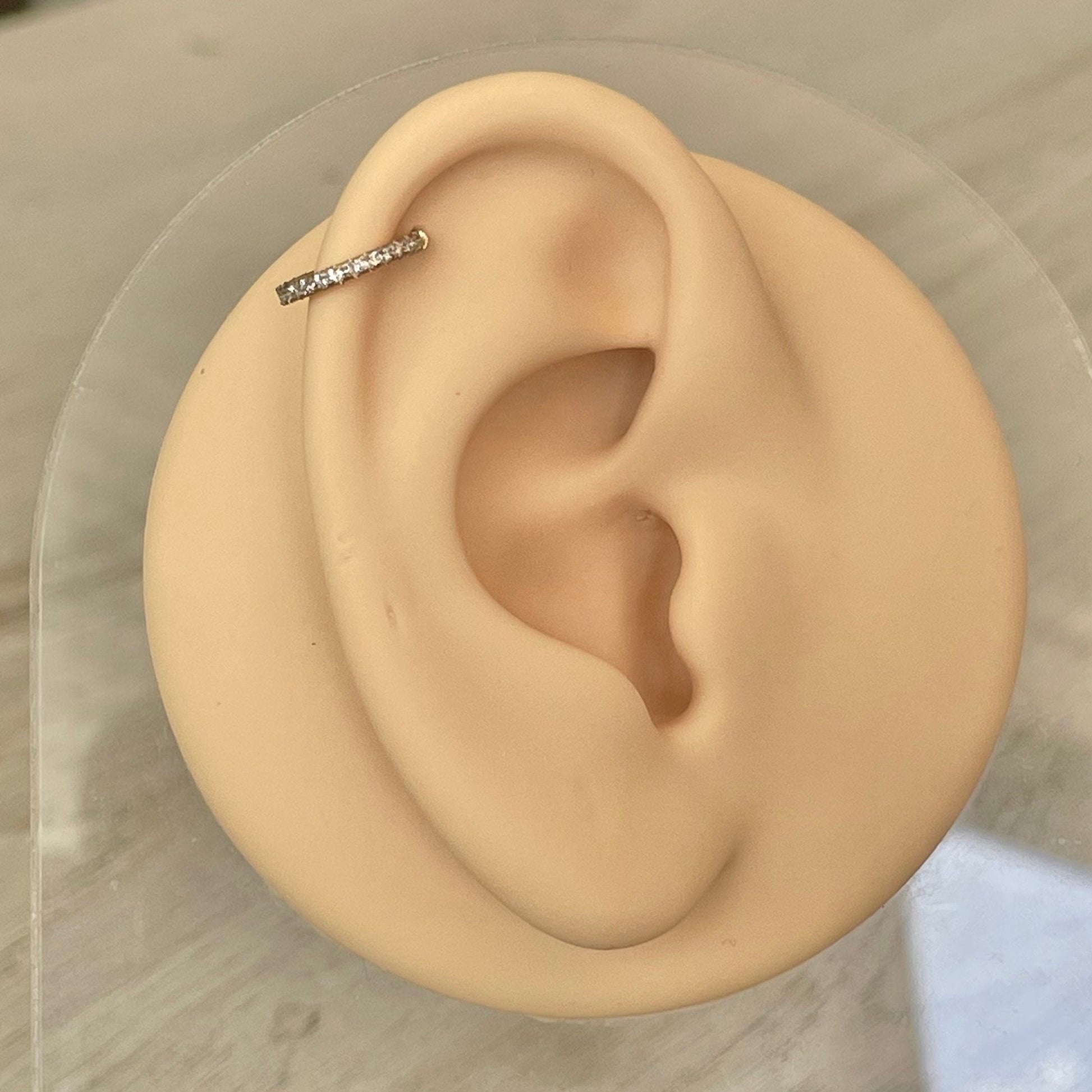 Gold Helix or Conch Cartilage Earring (16G | 8mm or 10mm | Titanium | Gold, Rose Gold, or Silver)