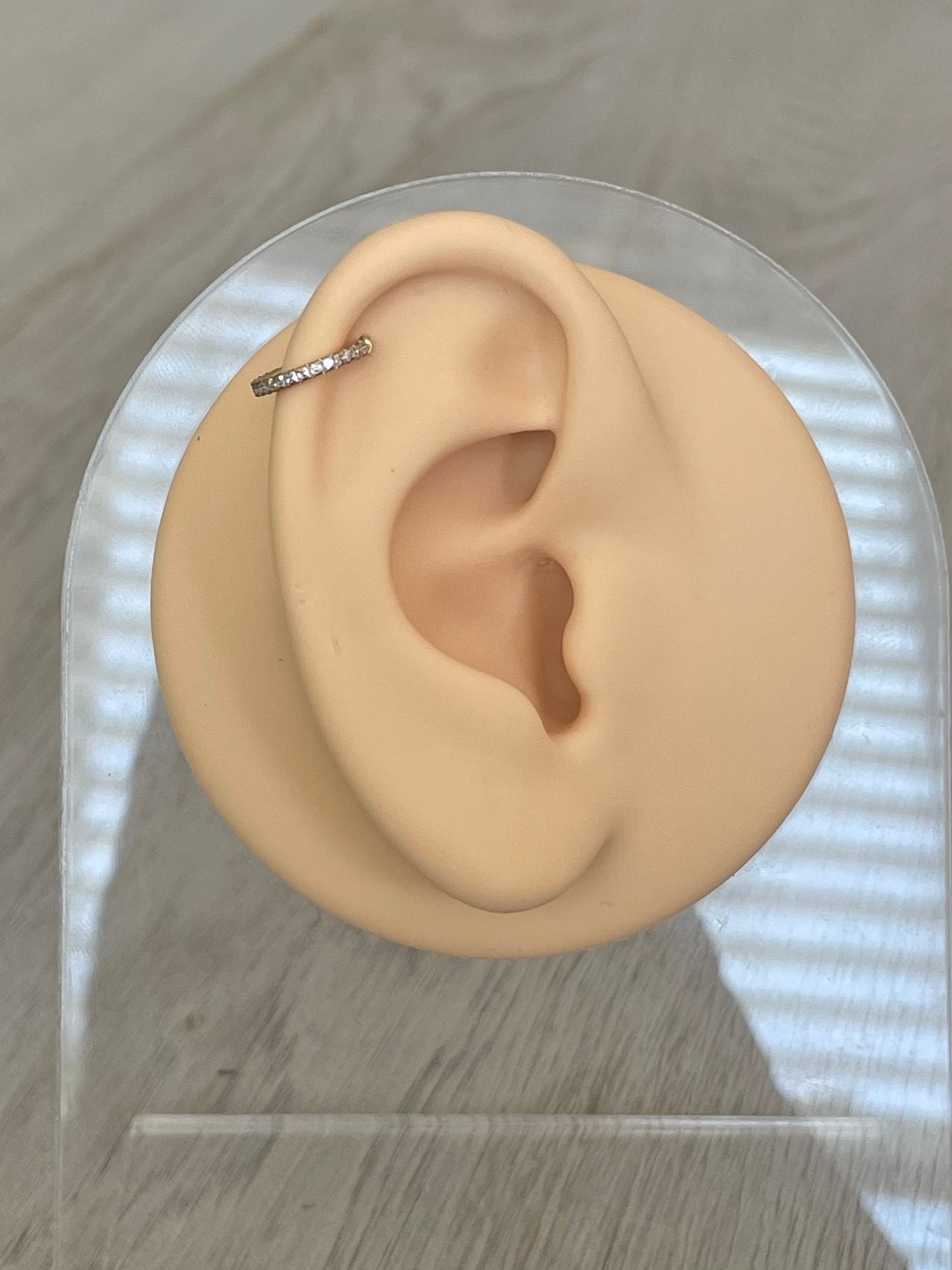 Gold Helix or Conch Cartilage Earring (16G | 8mm or 10mm | Titanium | Gold, Rose Gold, or Silver)