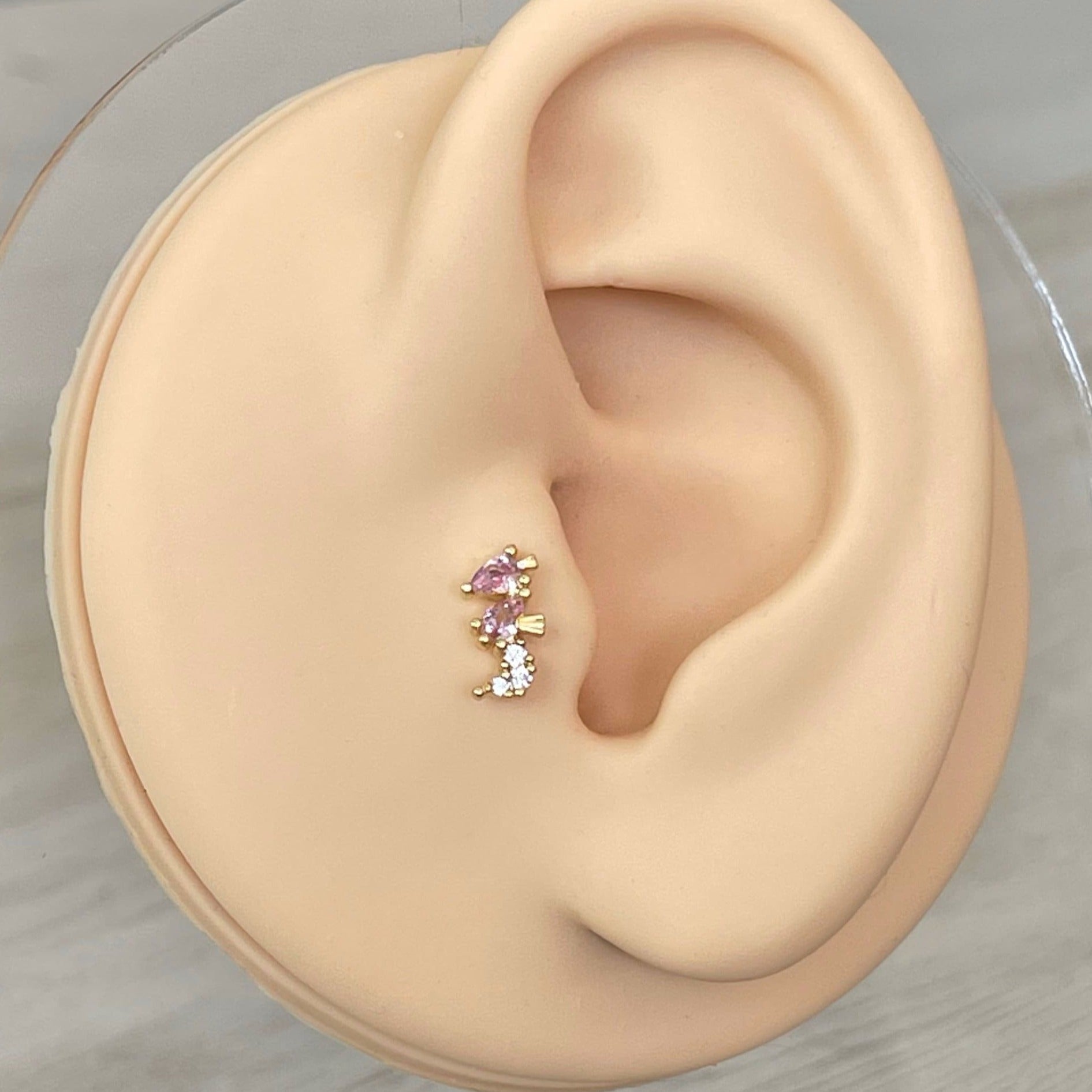 Cute Ocean Themed Stud Piercing (20G | 6mm | Surgical Steel | Silver or Gold | Starfish, Jellyfish, Seahorse, or Crab))