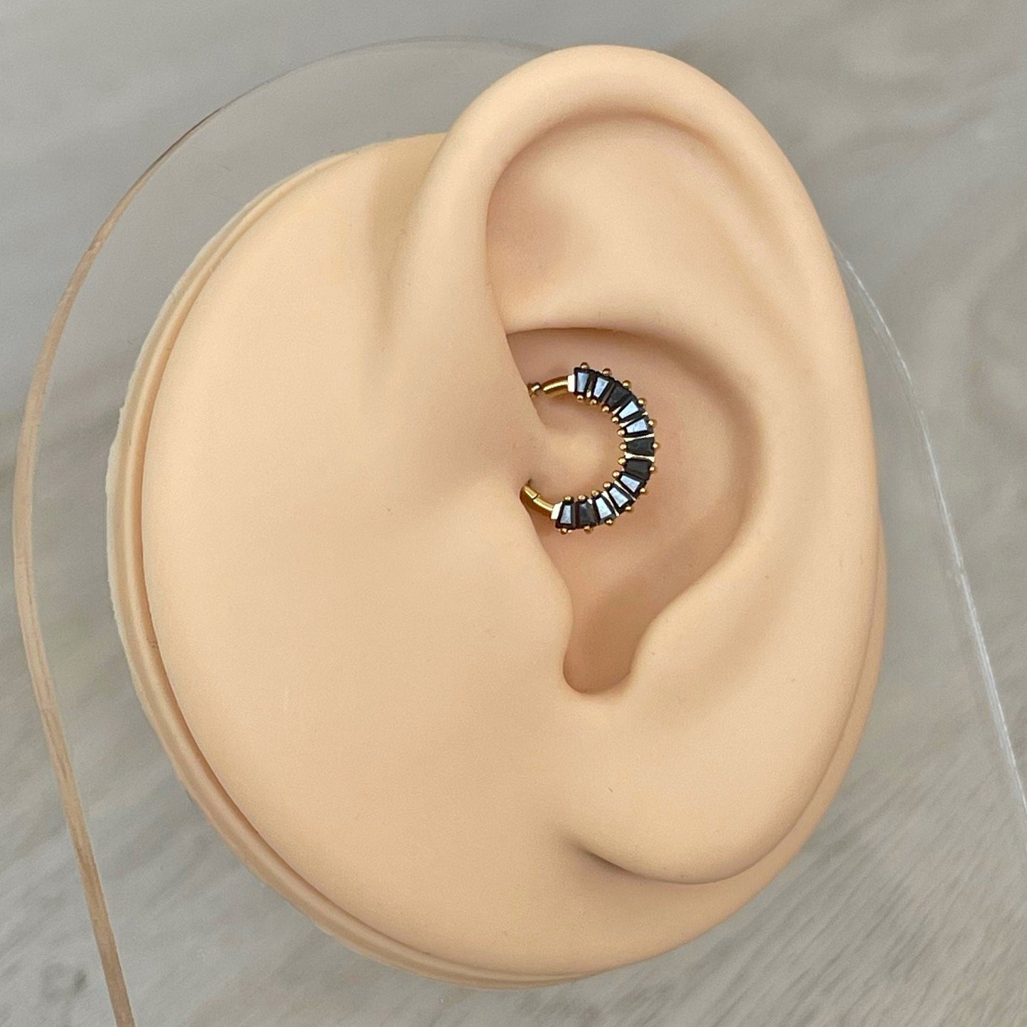 Titanium Gold & Black Daith Earring (16G | 8mm or 10mm | Titanium | Multiple Color Options)