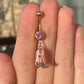 Cute Cowboy Boot Belly Button Piercing (14G | 10mm | Surgical Steel | Gold w/Pink Accents, Silver w/Blue Accents)