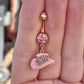 Cute Cowboy Hat Belly Button Ring (14G | 10mm | Surgical Steel | Gold & Pink or Silver & Blue)