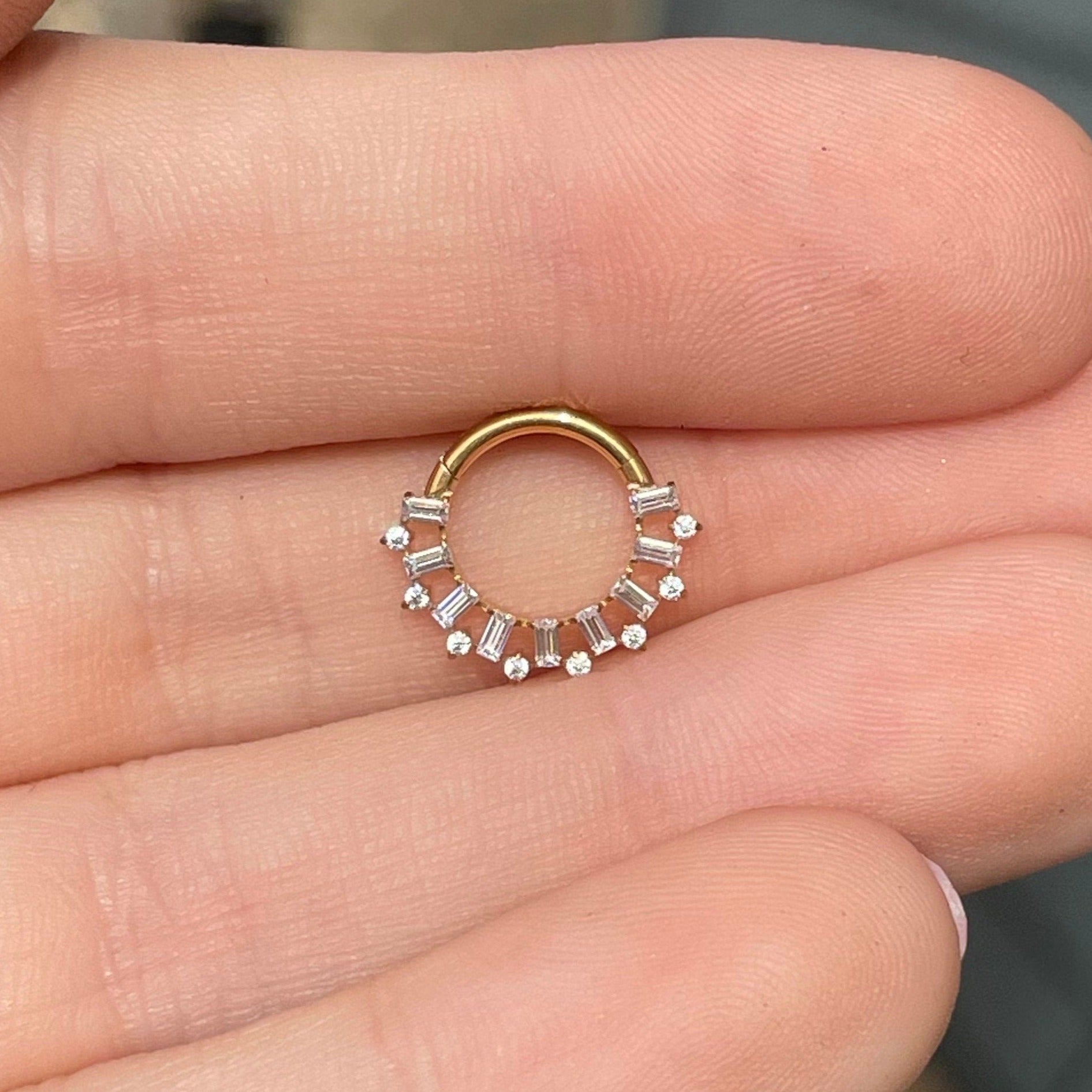 Titanium Gold Daith Earring (16G | 8mm or 10mm | Titanium | Silver or Gold)
