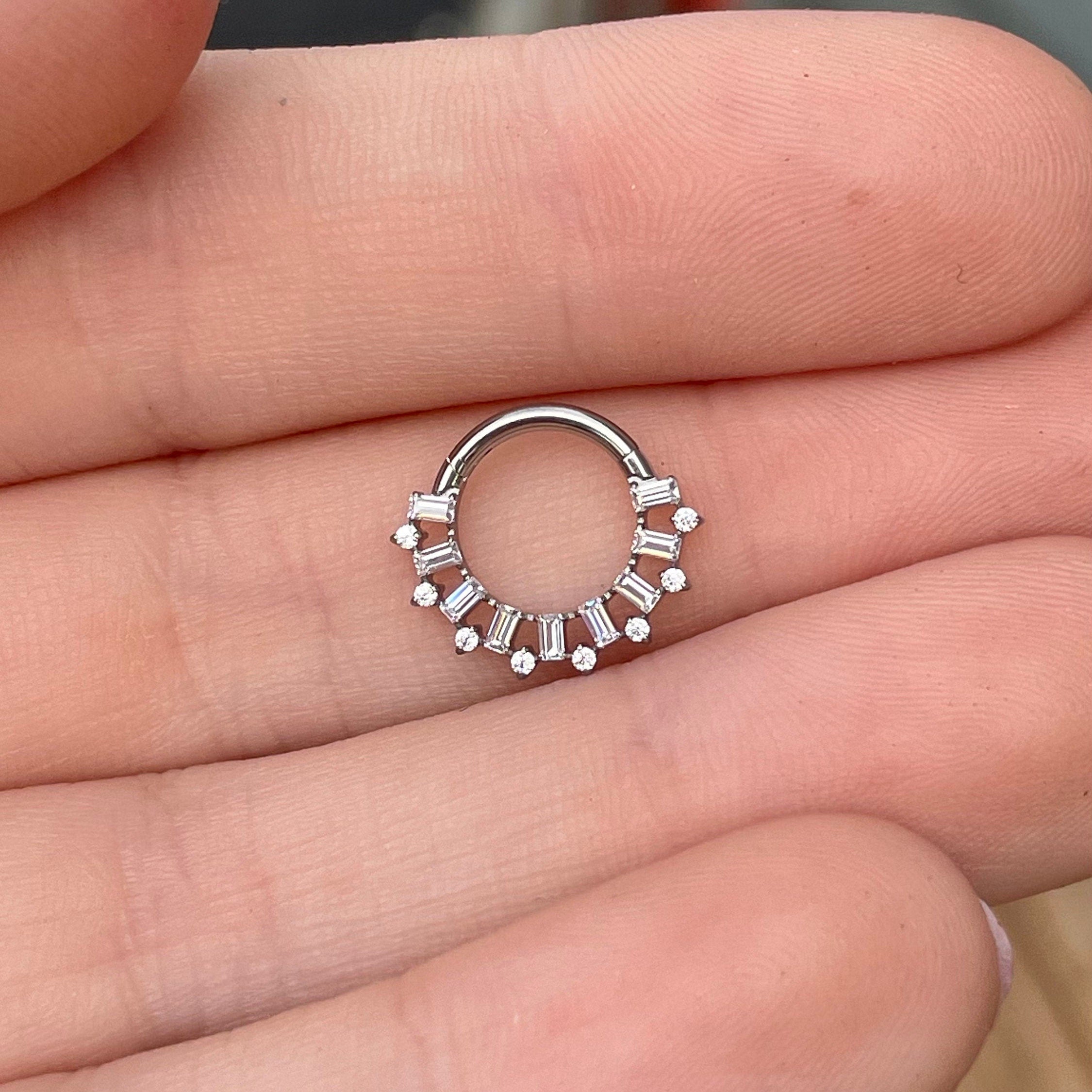 Minimalist Silver Titanium Daith Earring (16G | 8mm or 10mm | Titanium | Silver or Gold)