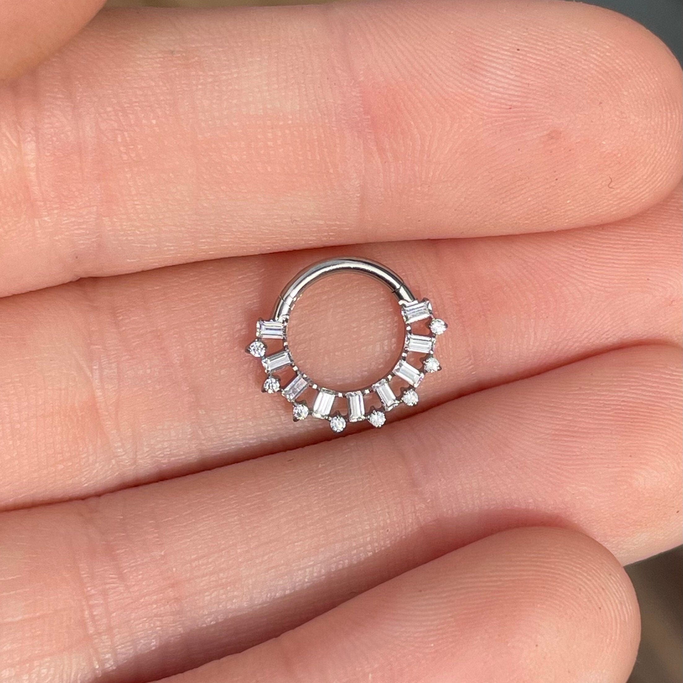 Minimalist Silver Titanium Daith Earring (16G | 8mm or 10mm | Titanium | Silver or Gold)