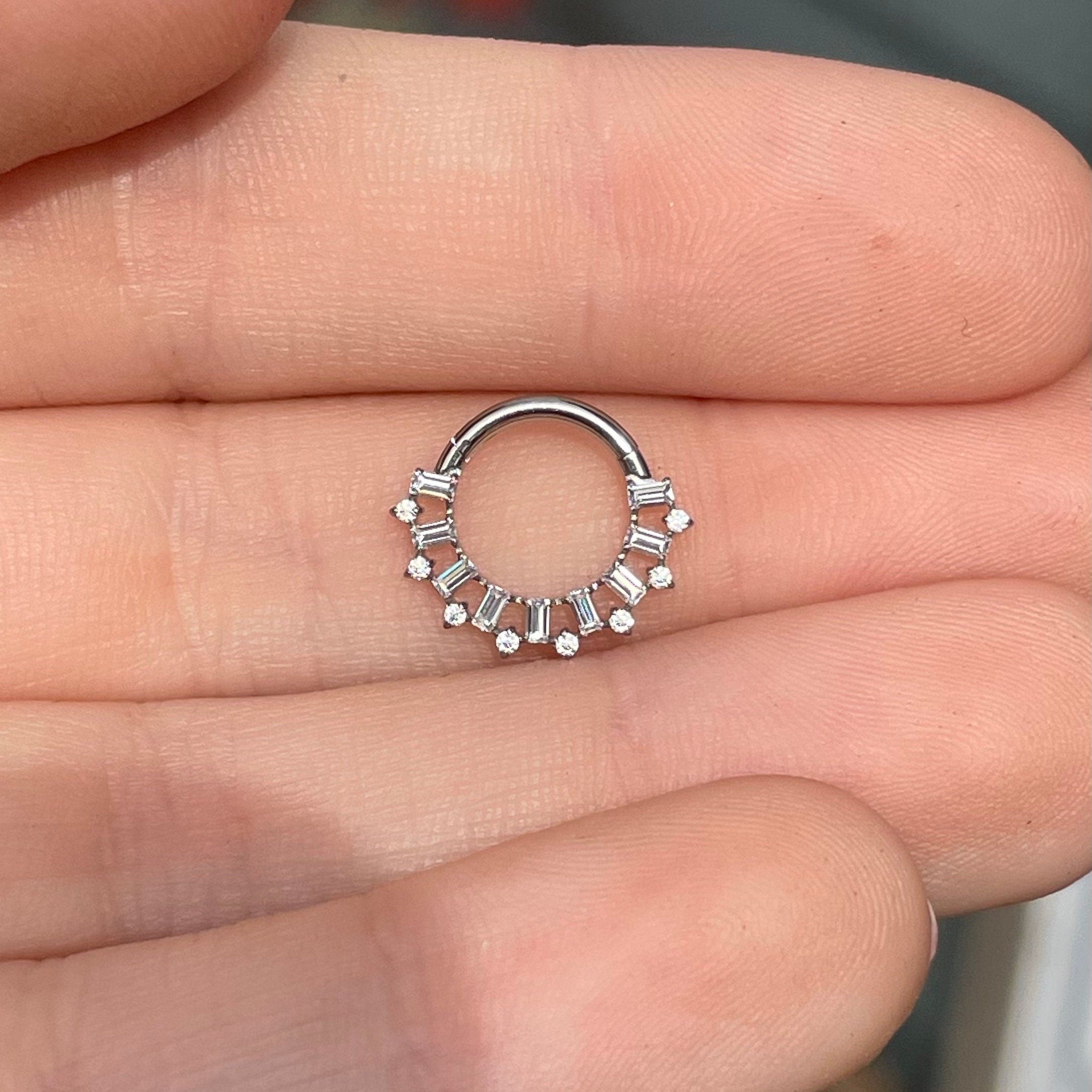 Minimalist Silver Titanium Daith Earring (16G | 8mm or 10mm | Titanium | Silver or Gold)
