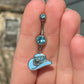 Cute Blue Cowboy Hat Belly Button Piercing (14G | 10mm | Surgical Steel | Gold & Pink or Silver & Blue