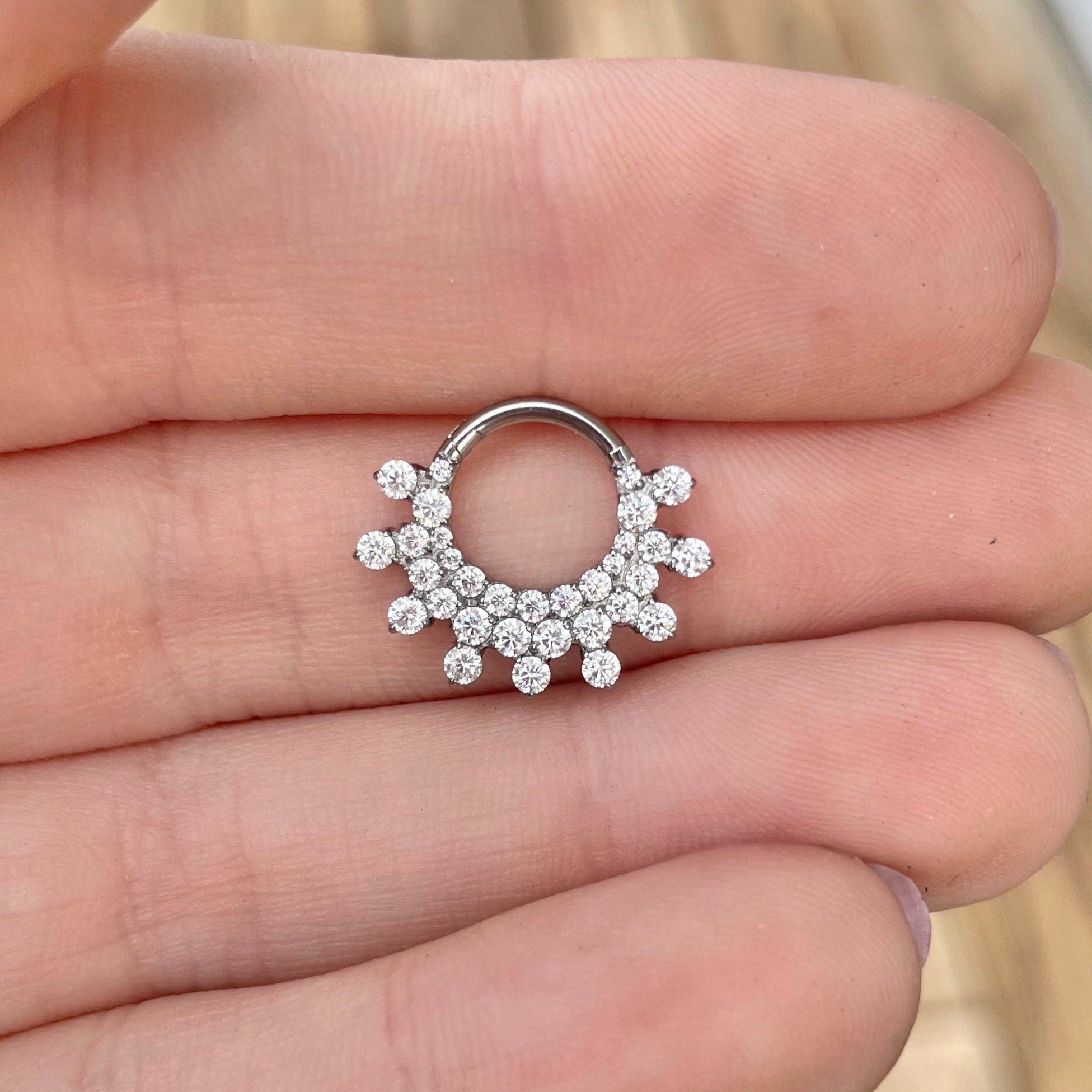 Silver Titanium Daith Earring (16G | 8mm or 10mm | Titanium | Gold or Silver)