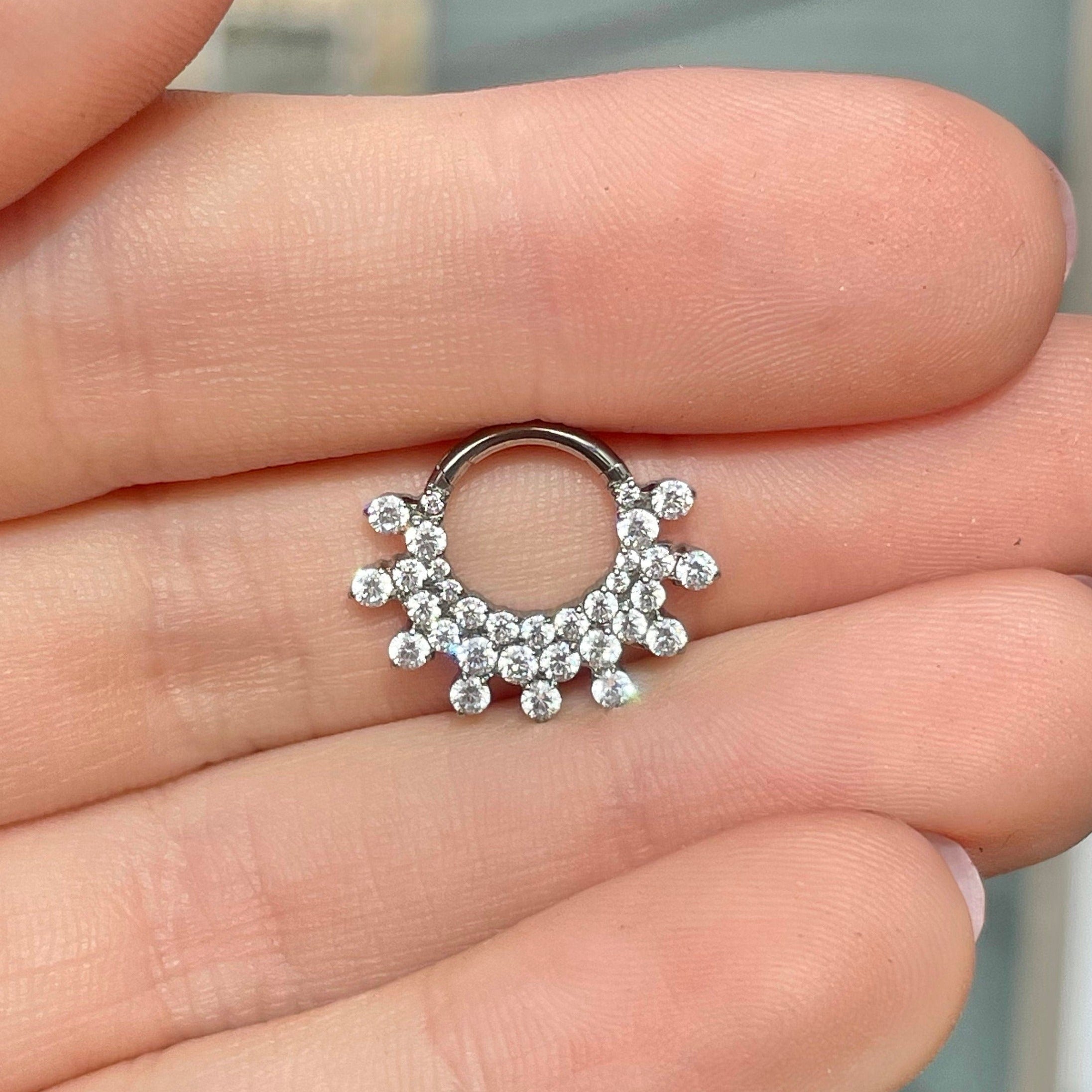 Silver Titanium Daith Earring (16G | 8mm or 10mm | Titanium | Gold or Silver)