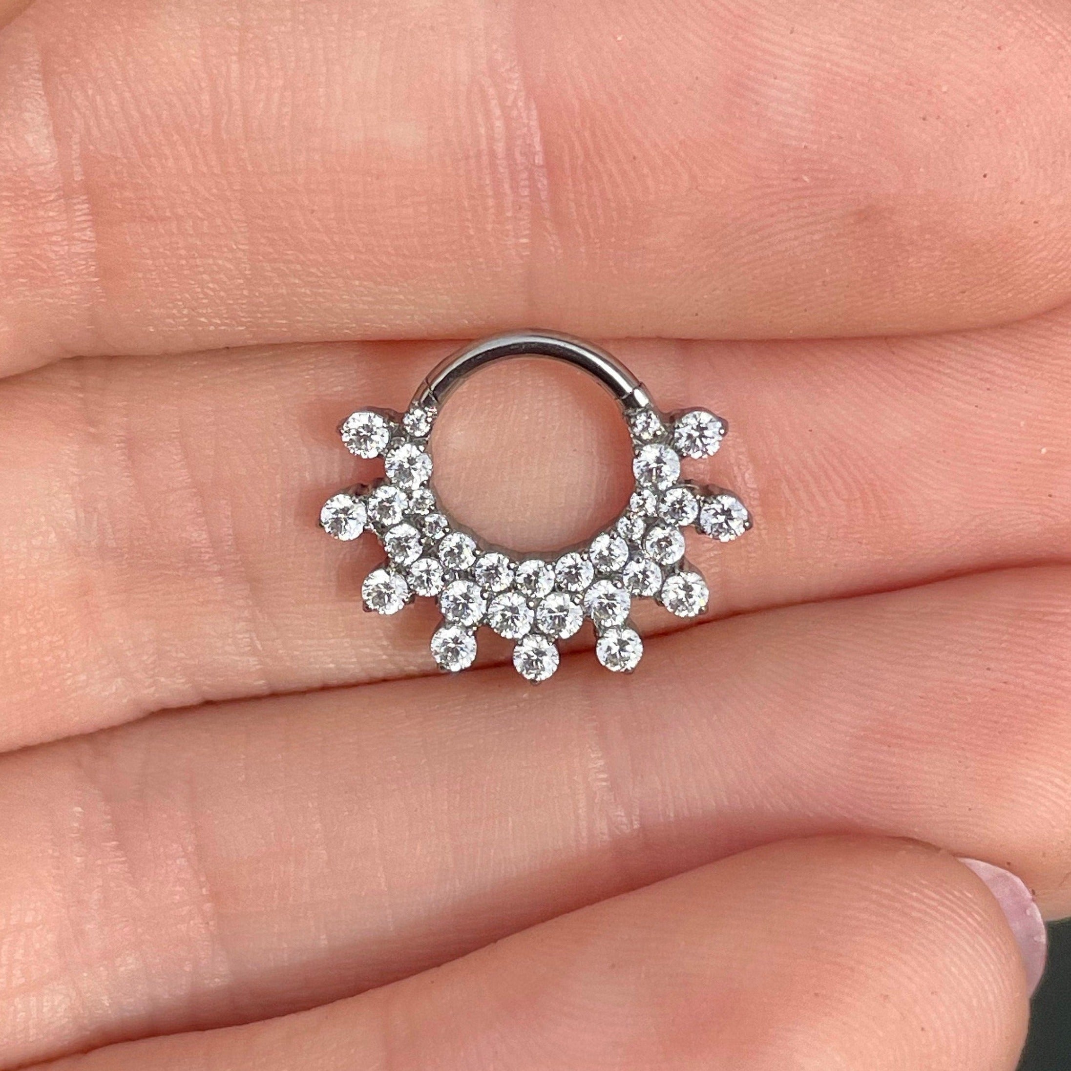 Silver Titanium Daith Earring (16G | 8mm or 10mm | Titanium | Gold or Silver)