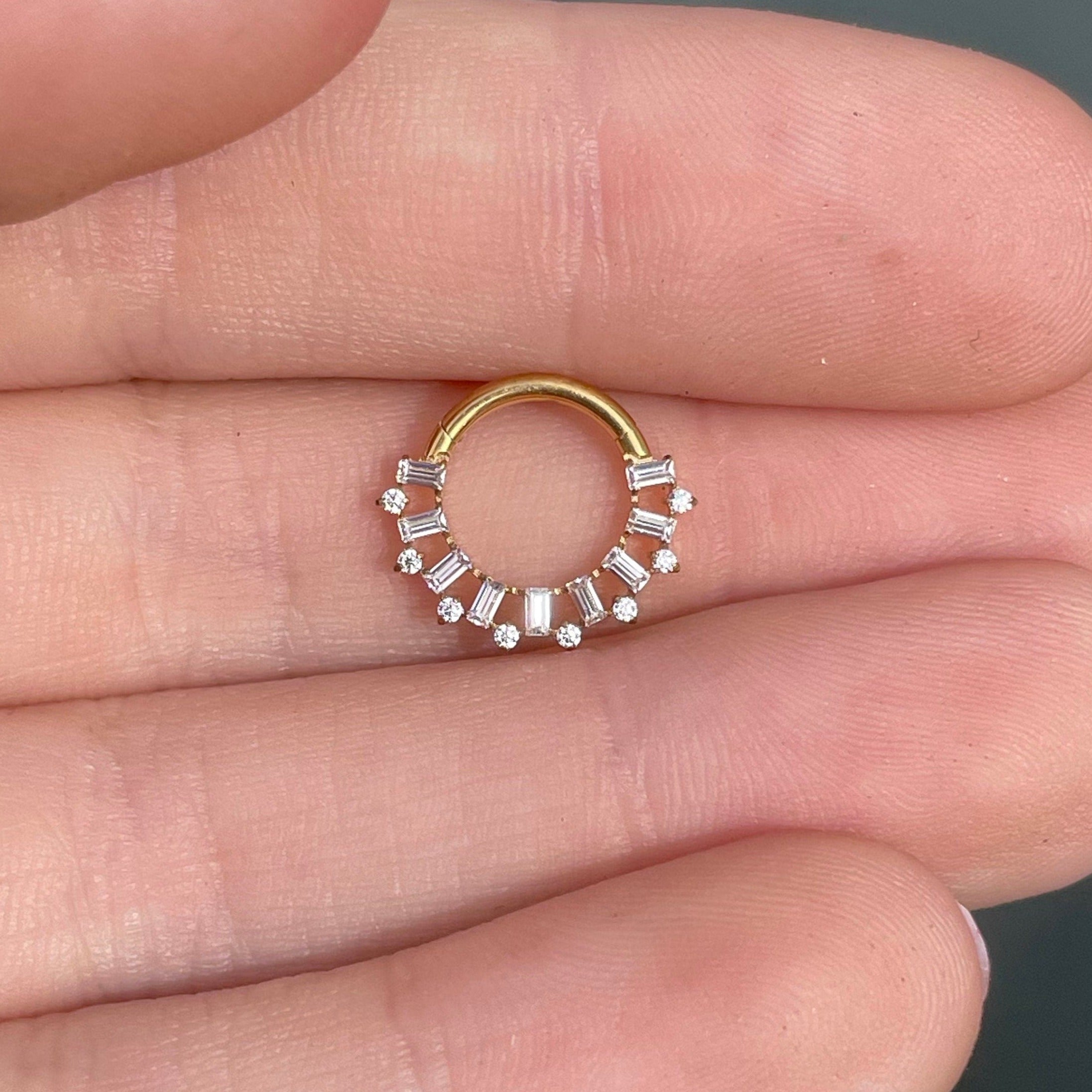 Titanium Gold Daith Earring (16G | 8mm or 10mm | Titanium | Silver or Gold)
