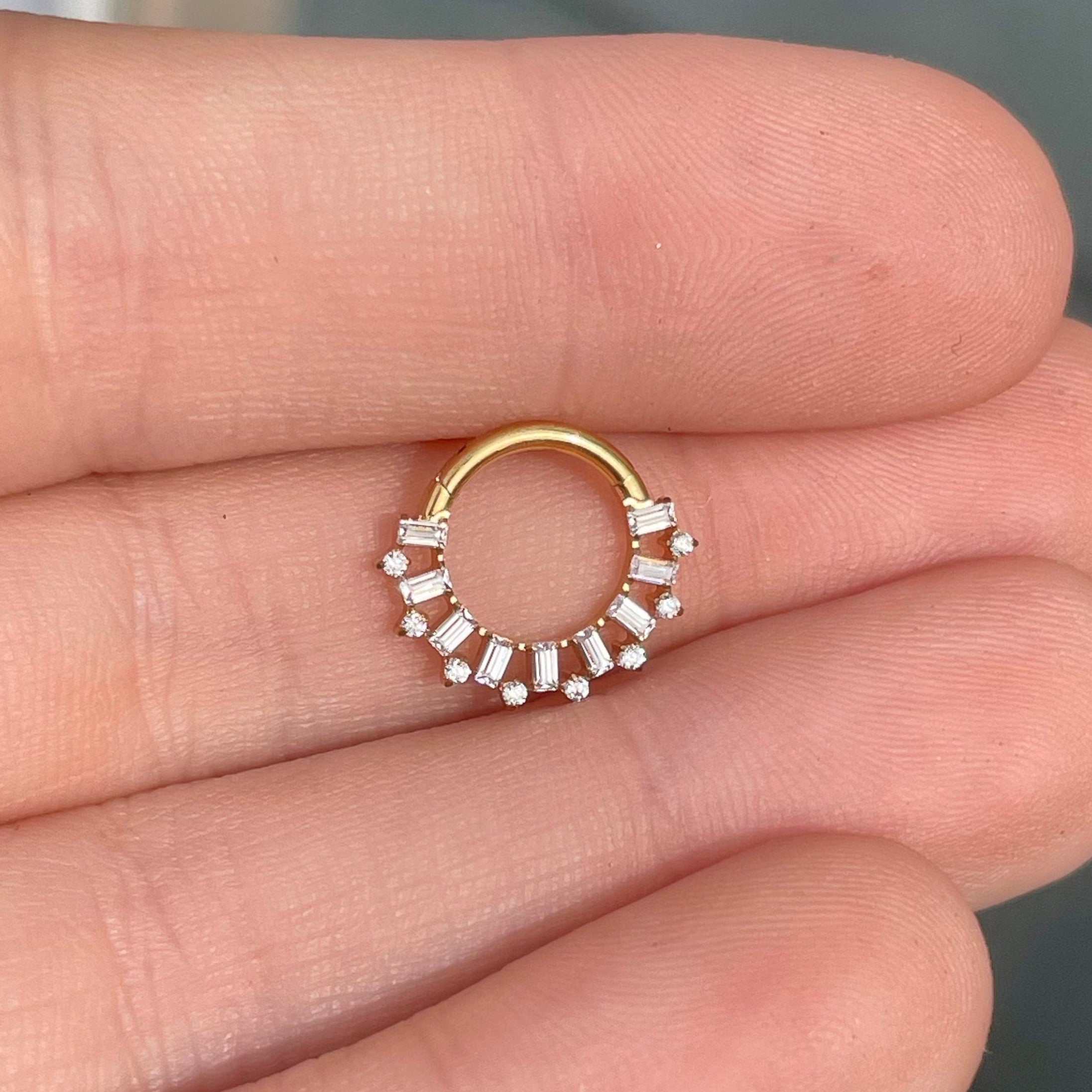 Titanium Gold Daith Earring (16G | 8mm or 10mm | Titanium | Silver or Gold)