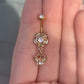Gold Flower & Butterfly Belly Button Ring (14G | 10mm | Surgical Steel | Silver or Gold)