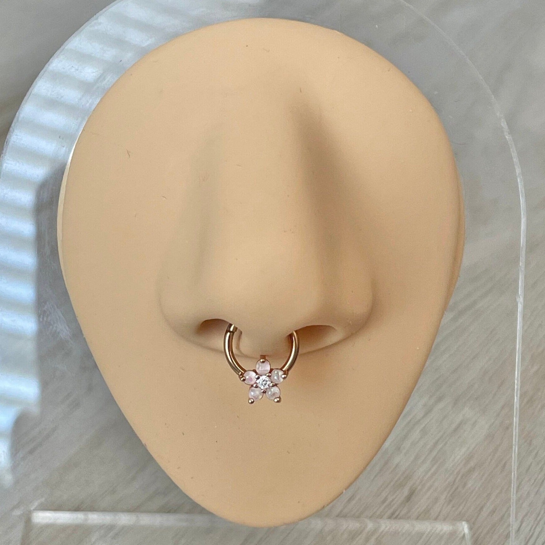 Iselda Bloom Septum Ring-Septum Ring-Rose gold-Elara Body Jewelry