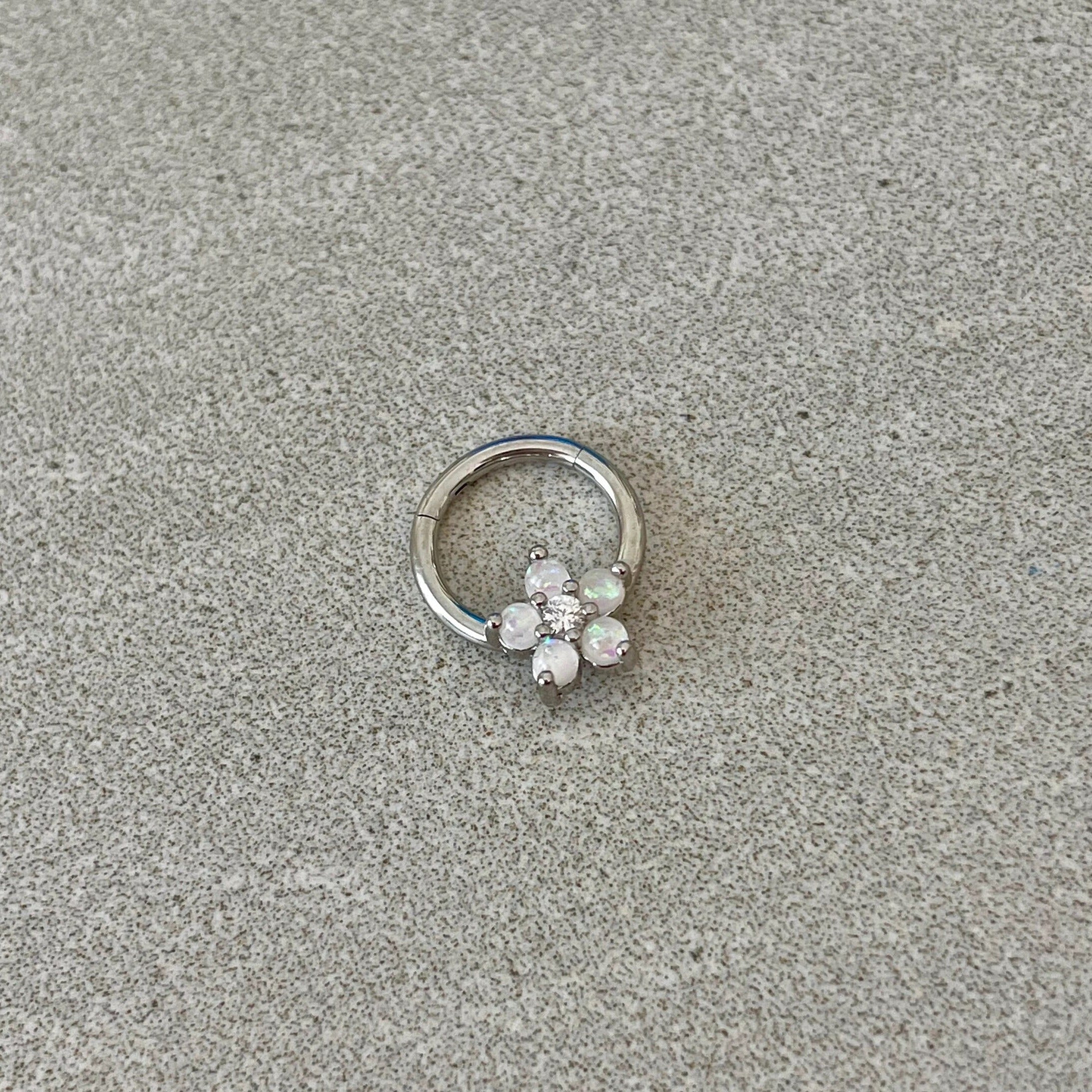 Iselda Bloom Septum Ring-Septum Ring-Silver-Elara Body Jewelry