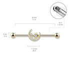 Lunar Arc Industrial Piercing-Industrial Barbell-Elara Body Jewelry