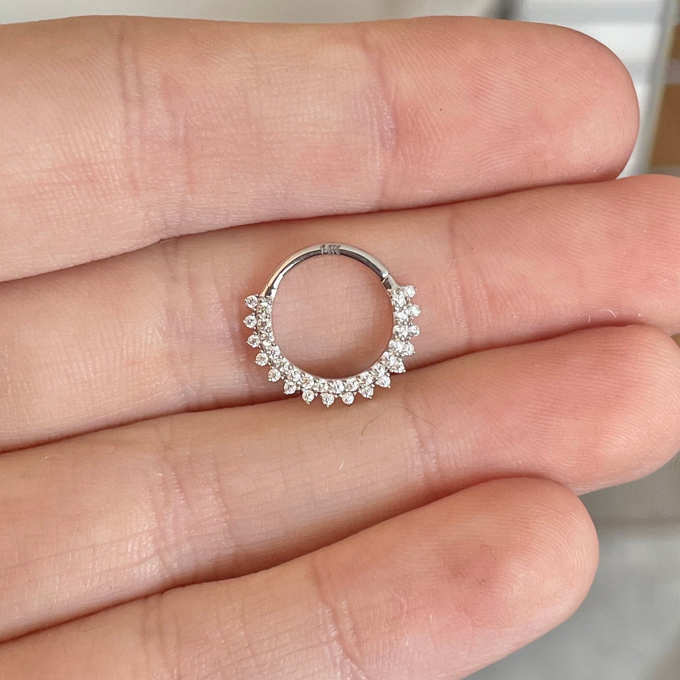 Lunara Shine Daith Earring-Daith Earring-Elara Body Jewelry