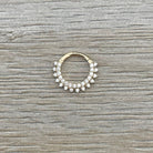 Lunara Shine Septum Ring-Septum Ring-8mm Diameter-Yellow Gold-Elara Body Jewelry
