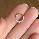 Lune d’Opale Daith Earring-Daith Earring-8mm Diameter-Yellow Gold-Elara Body Jewelry