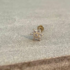 Luneda Bloom Solid Gold Flat Back Stud-Cartilage Earring-Elara Body Jewelry