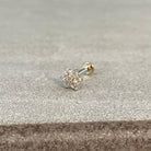 Luneda Bloom Solid Gold Flat Back Stud-Cartilage Earring-Elara Body Jewelry