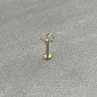 Luneda Bloom Solid Gold Flat Back Stud-Cartilage Earring-Elara Body Jewelry