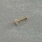 Luneda Bloom Solid Gold Flat Back Stud-Cartilage Earring-Elara Body Jewelry