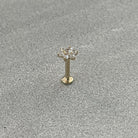Luneda Bloom Solid Gold Flat Back Stud-Cartilage Earring-Elara Body Jewelry