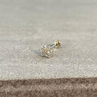 Luneda Bloom Solid Gold Flat Back Stud-Cartilage Earring-Elara Body Jewelry