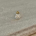 Luneda Bloom Solid Gold Flat Back Stud-Cartilage Earring-Elara Body Jewelry