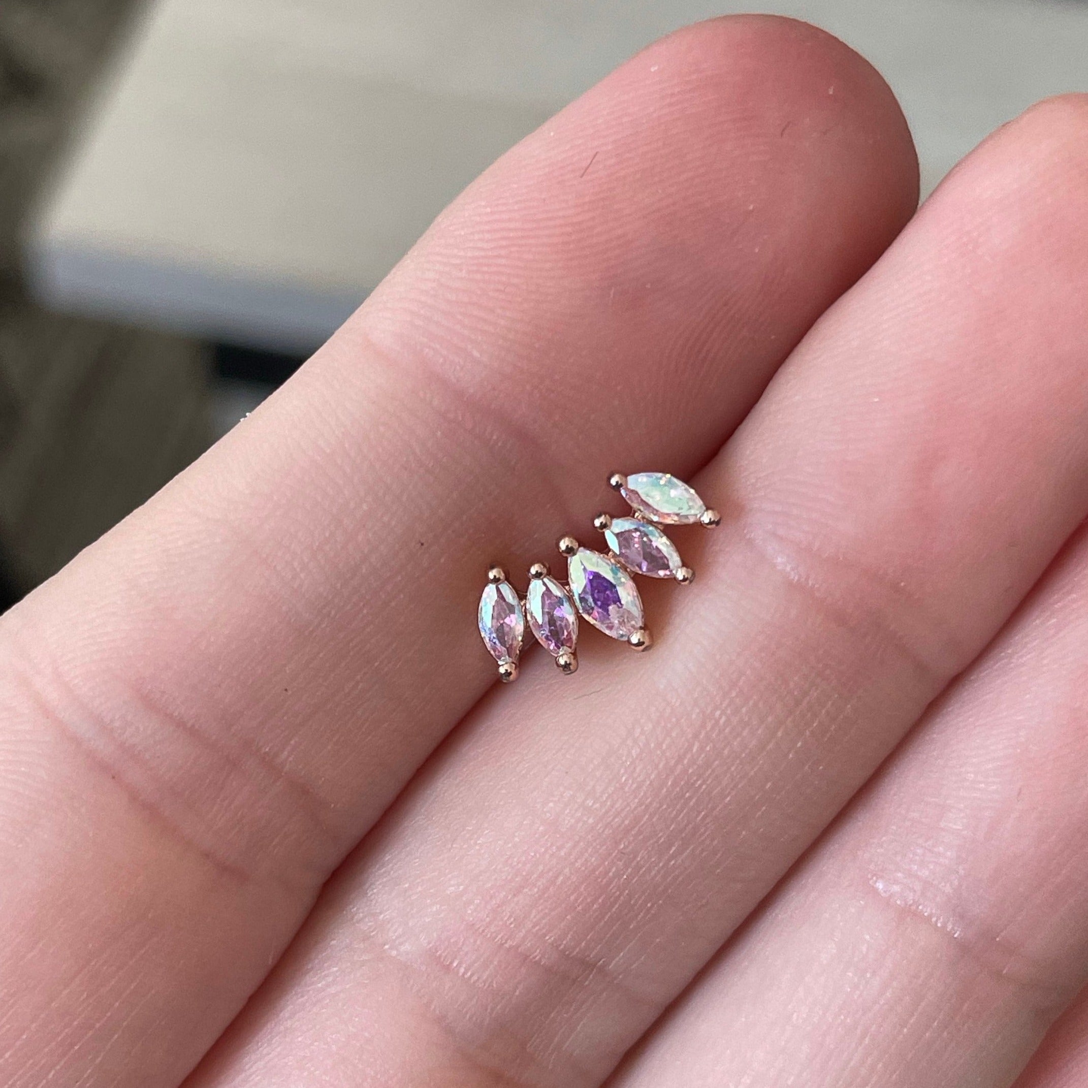 Lustralis Flat Back Piercing-Cartilage Earring-Elara Body Jewelry