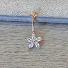Petal Divina Belly Button Ring-Belly Button Rings-Rose gold-Elara Body Jewelry