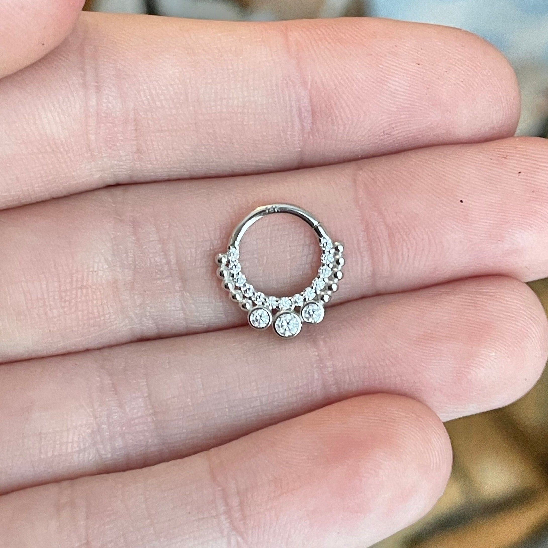 Selunai Daith Earring-Daith Earring-Elara Body Jewelry