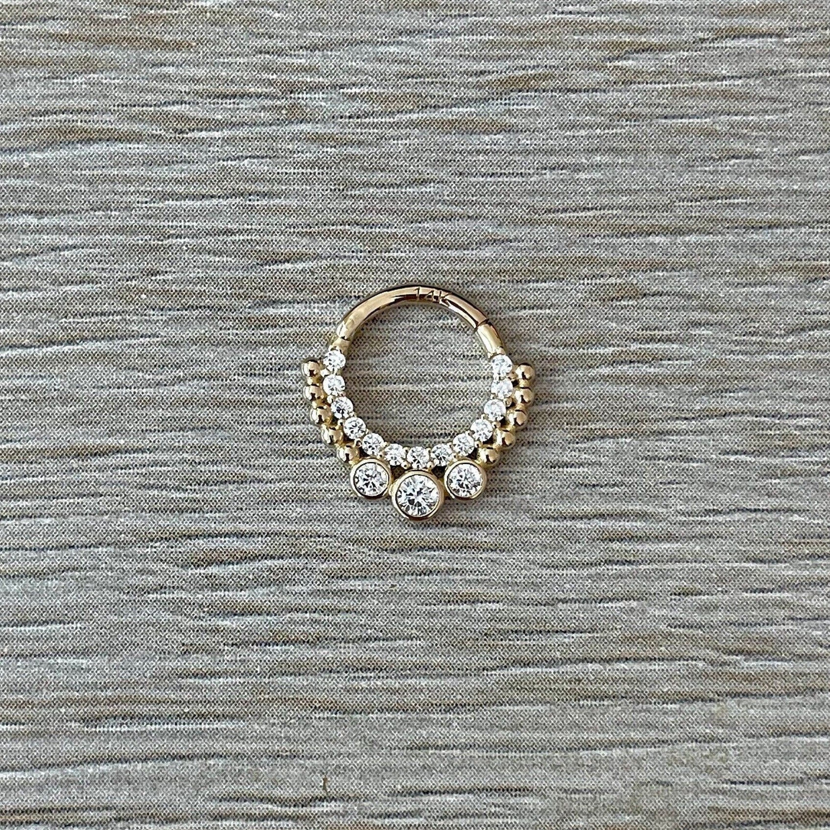 Selunai Daith Earring-Daith Earring-Yellow Gold-Elara Body Jewelry