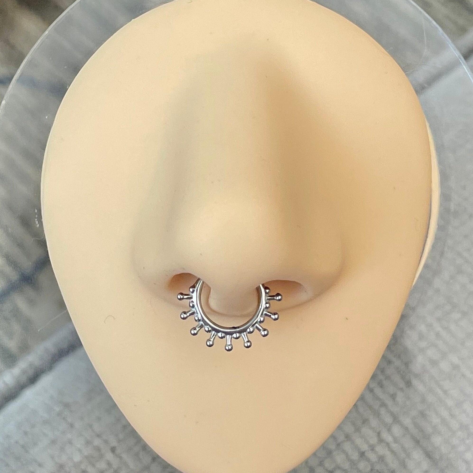 Solstice Glow Septum Ring-Septum Ring-Silver-8mm Diameter-Elara Body Jewelry