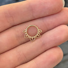 Soluna Bloom Solid Gold Septum Ring-Septum Ring-Elara Body Jewelry