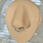 Soluna Bloom Solid Gold Septum Ring-Septum Ring-White Gold-Elara Body Jewelry