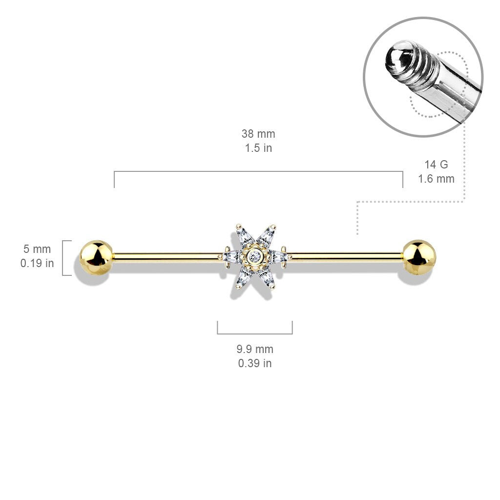Steel Bloom Industrial Piercing-Industrial Barbell-Elara Body Jewelry