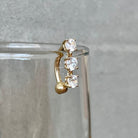 Stellar Trace Solid Gold Belly Button Ring-Belly Button Rings-Elara Body Jewelry