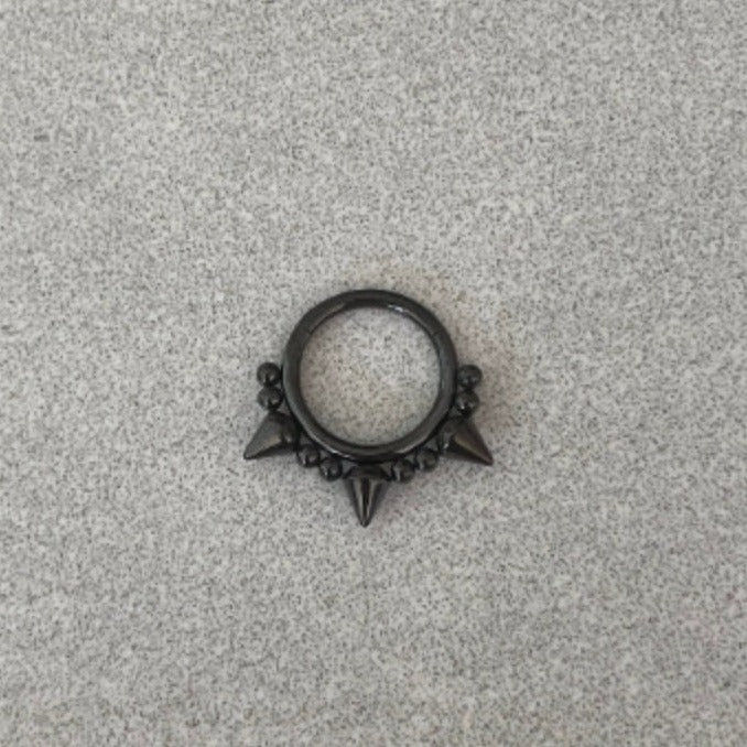 Thornlight Halo Septum Ring-Septum Ring-8mm-Black-Elara Body Jewelry