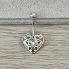 Valencia Heart Belly Button Ring-Belly Button Rings-Elara Body Jewelry