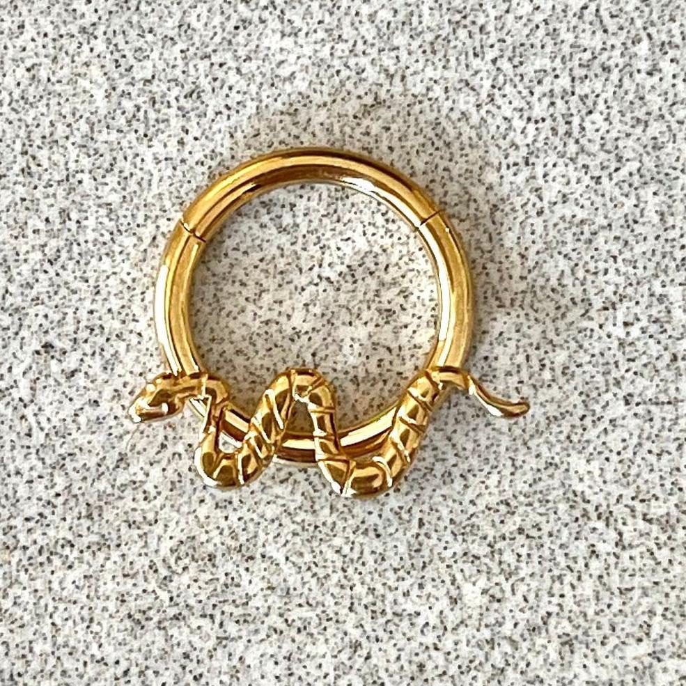 Velasca Coil Daith Earring-Daith Earring-Gold-8mm-Elara Body Jewelry