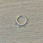 Velora Spark Daith Earring-Daith Earring-8mm Diameter-White Gold-Elara Body Jewelry
