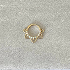Velora Spark Opal Daith Earring-Daith Earring-8mm Diameter-Yellow Gold-Elara Body Jewelry