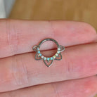 Velora Spark Opal Septum Ring-Septum Ring-Elara Body Jewelry