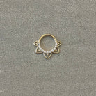 Velora Spark Septum Ring-Septum Ring-8mm Diameter-Yellow Gold-Elara Body Jewelry